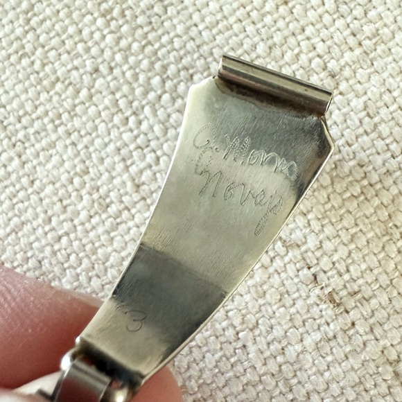 Sterling Silver Navajo Turquoise & Coral Watch Band Tips - Picture 9 of 13